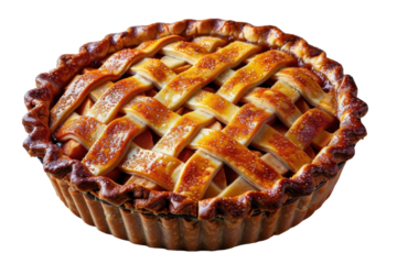 Delicious Classic Apple Pie Isolated On Transparent Background