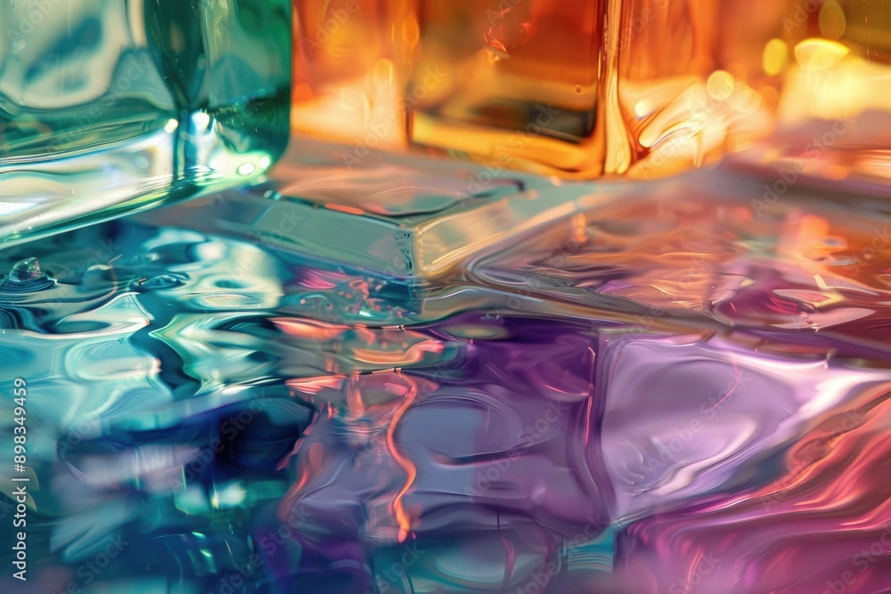 Poster layers of translucent color creating a sense of depth, ai generated