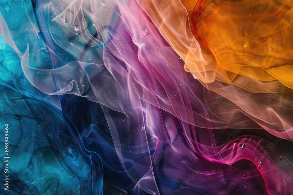 Poster layers of translucent color creating a sense of depth, ai generated