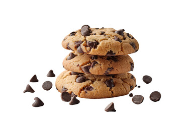 Delicious Chocolate Chip Cookie Isolated On Transparent Background