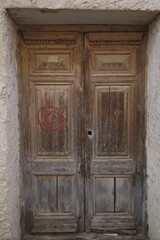 old wooden door in a wall