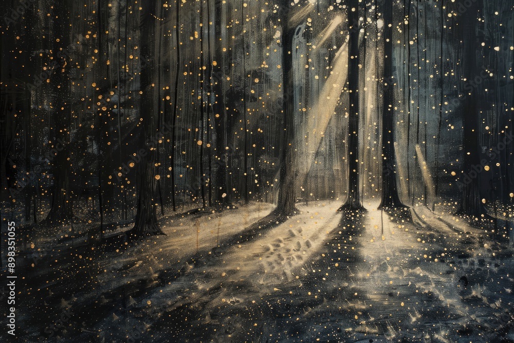 Poster luminous patterns of light stretching across the canvas, ai generated