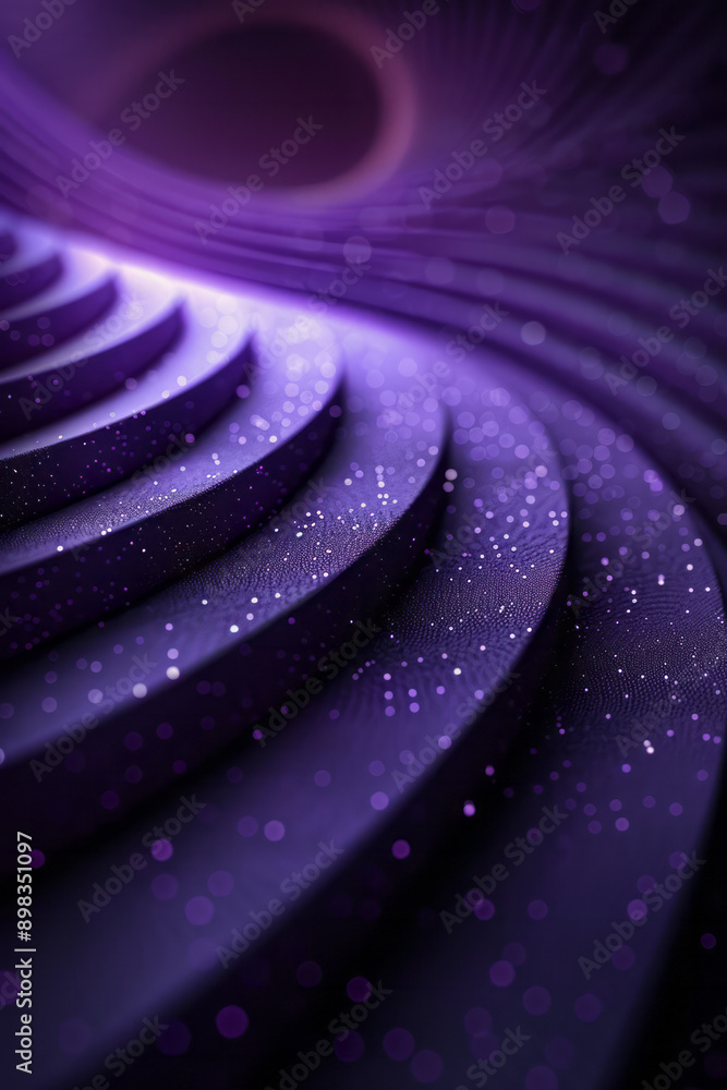 Poster elegant concentric circles with subtle dotted patterns in a gradient of purple hues,