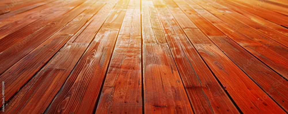 Wall mural warm orange wooden floors used horizontally, creating a cheerful and inviting backdrop for website o
