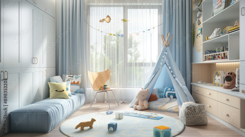 Canvas Prints Cozy and Playful Kids' Room Interior Design