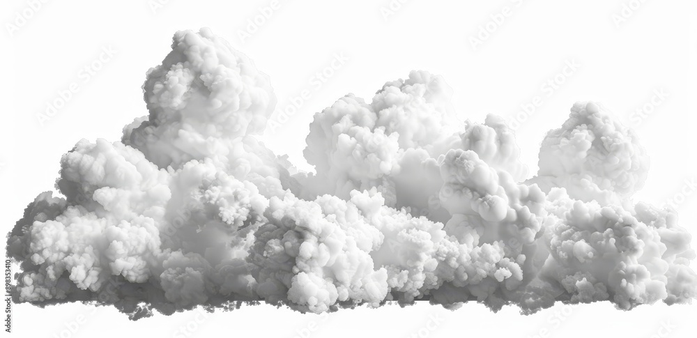 Poster 3d rendering cloudscape with soft ozone cut out backgrounds