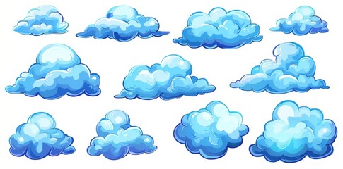 Isolated free shapes cumulus fluffy cloudscape with transparent backgrounds png