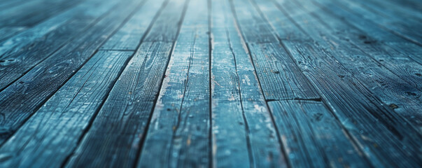 Soft blue wooden floors backdrop, offering a serene and calming background for your creative projects with plenty of room for text or graphic elements.