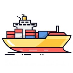 Obraz premium Colorful cargo ship illustration