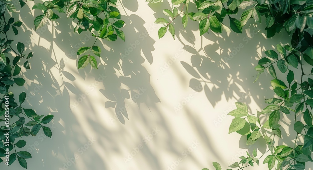 Poster shadow leaves sunshade on transparent backgrounds isolated in 3d rendering