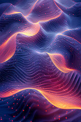 Fototapeta premium Abstract design featuring a perforated pattern with a radiant gradient of teal and violet,