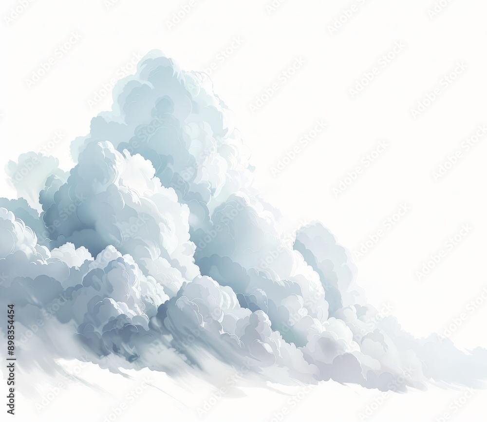 Poster free white smooth realistic clouds isolated backgrounds for 3d rendering