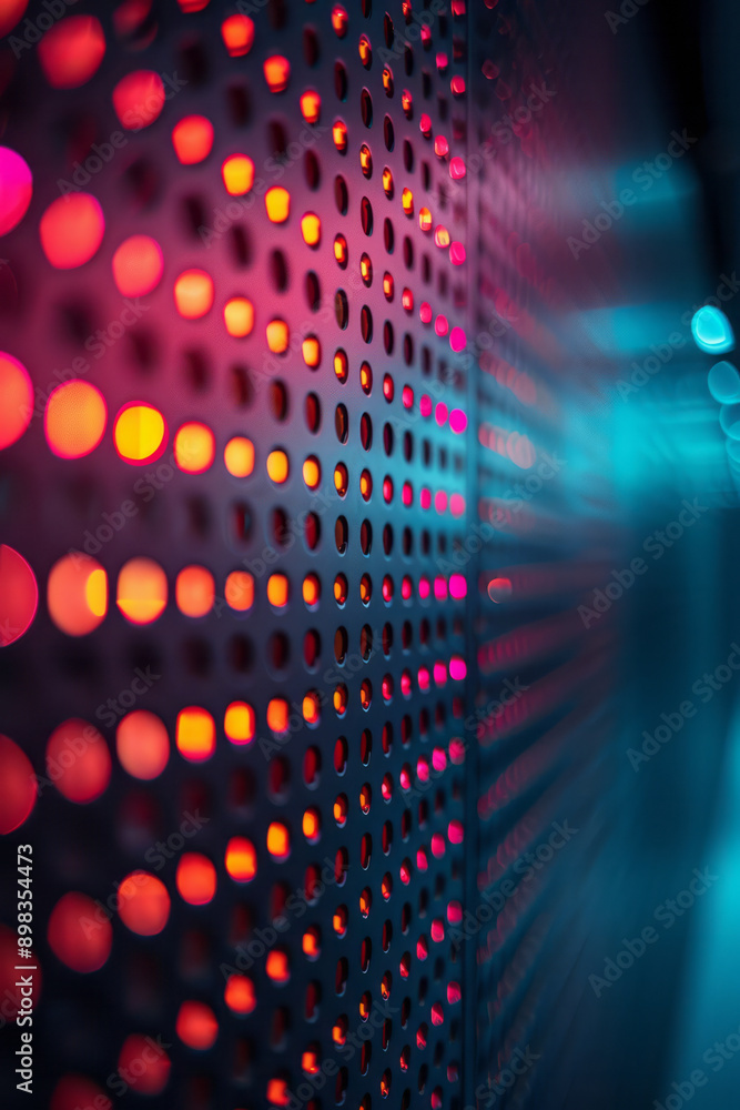 Aufkleber sleek and modern perforated pattern with a vibrant gradient effect blending hues of teal and red,