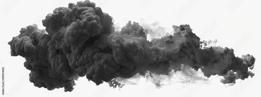 Poster overcast clouds and rain in a transparent 3d rendering
