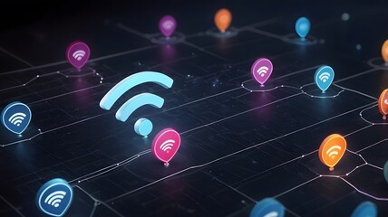 Wi-Fi connectivity. Wireless internet background.