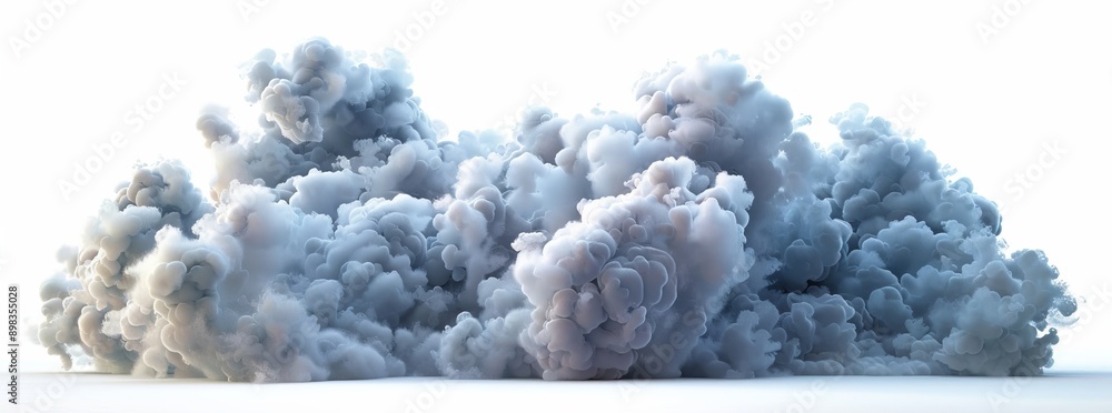 Poster isolated 3d steam clouds clipart with realistic rendering