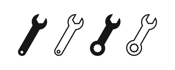Wrench icon set. Repair icon vector. Tools icon set.