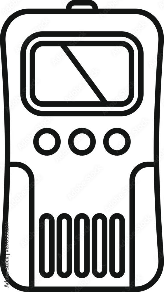 Poster electronic device with buttons and display for remote control isolated on white background