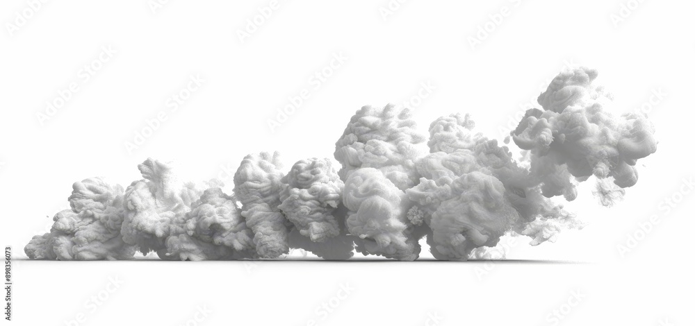 Poster png of dense white clouds in a 3d render with transparent backgrounds