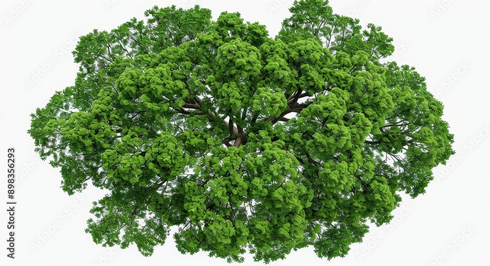 Poster a top view view of a group of serene green trees on a transparent 3d render