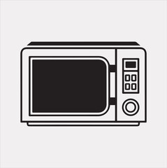 Microwave line art silhouette vector on a white background