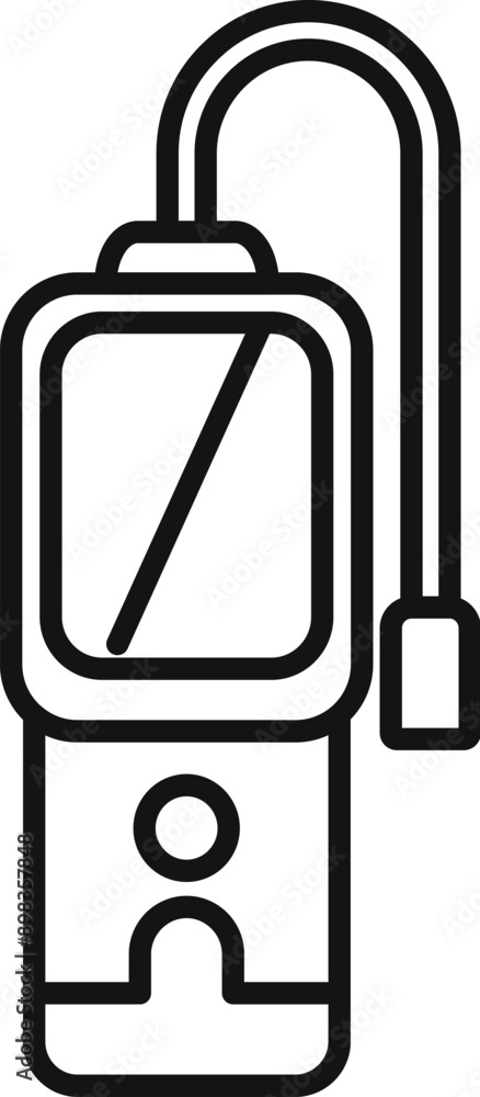 Poster simple line drawing of a digital gas detector used to measure methane levels