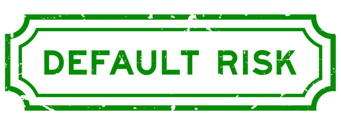 Grunge green default risk word rubber seal stamp on white background