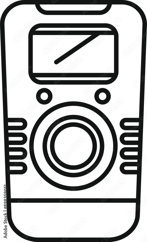 Poster digital voice recorder showing recording process, audio equipment for capturing sound