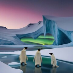 penguin on iceberg