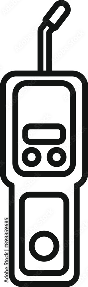 Poster black outline icon of a gas detector measuring device showing the methane level