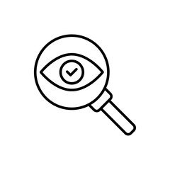 Eye checkup outline icons, minimalist vector illustration ,simple transparent graphic element .Isolated on white background