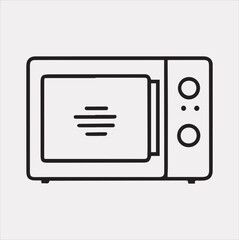 Microwave line art silhouette vector on a white background