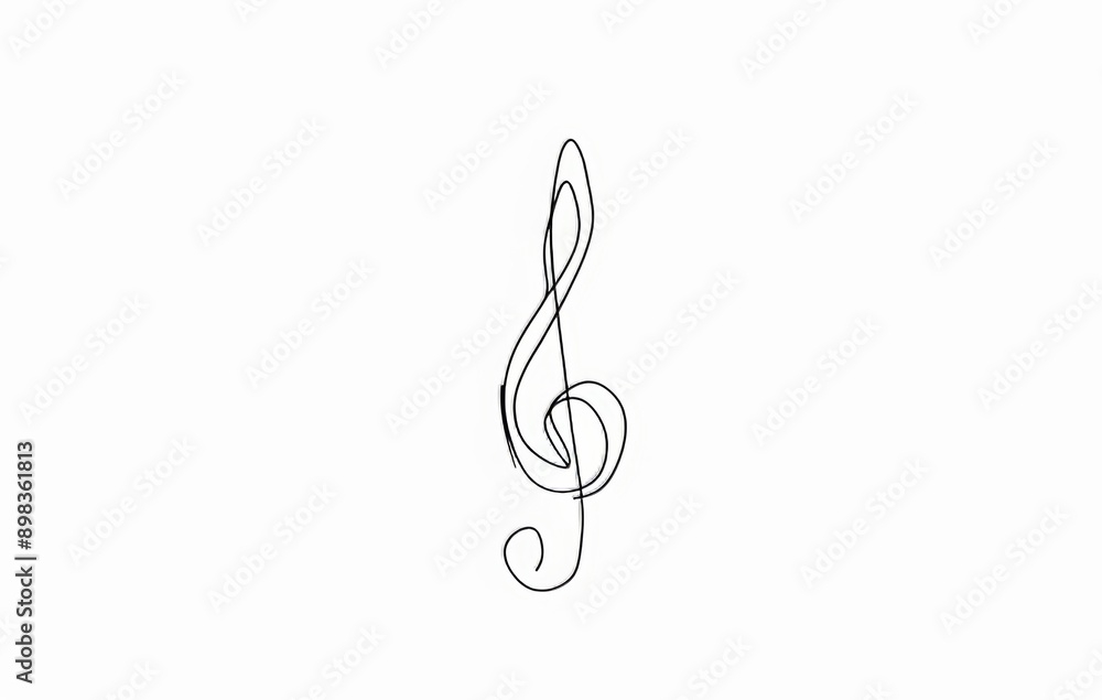 Poster continuity of music line art note modern sketch illustration. abstract music notes song sound backgr