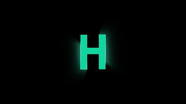 Shiny text effect letter h animation