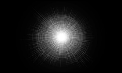 abstract lens flare circle light on black background