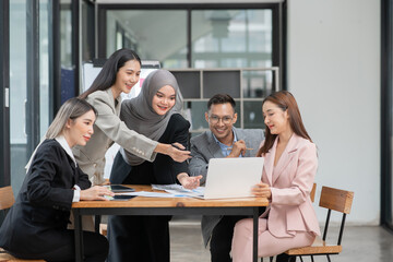 Asia business meeting   consultations of business people in the company's meeting room. 