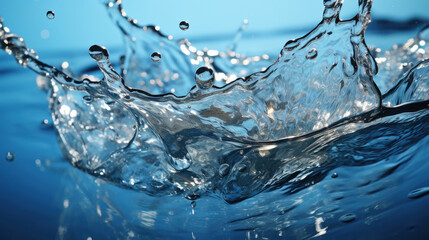 blue fresh water splash