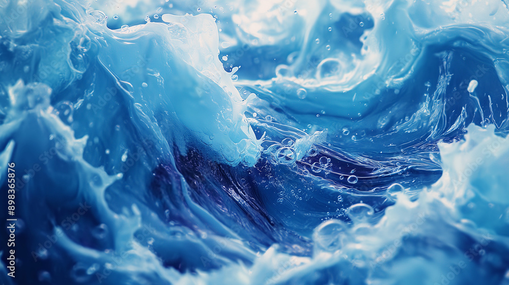 Poster a dynamic and fluid representation of water, with a wavy, flowing pattern. the water appears to be i