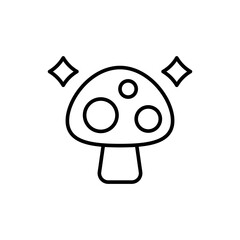 Magic mushroom outline icons, minimalist vector illustration ,simple transparent graphic element .Isolated on white background