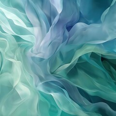 Obraz premium Abstract background with swirling blue and green colors, digital art style, soft lighting, blurred edges, dreamy atmosphere, fluid lines, watercolor effect and nature-inspired patterns