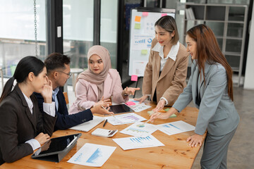 Asia business meeting   consultations of business people in the company's meeting room. 