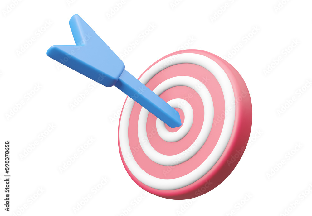 Aufkleber 3d rendering with target icon with dart hitting target isolated on transparent background. for conce