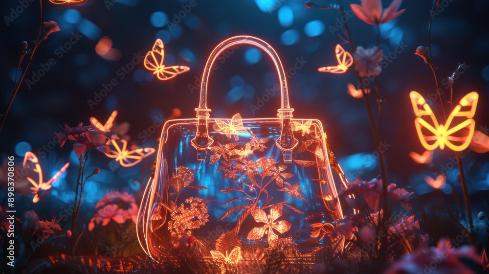 Poster Glowing Handbag in a Magical Garden