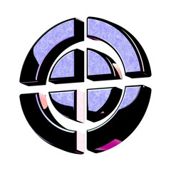 A stunning 3D icon with an elegant space texture,  perfect for adding sophistication to any project