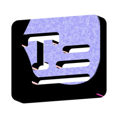 A stunning 3D icon with an elegant space texture,  perfect for adding sophistication to any project