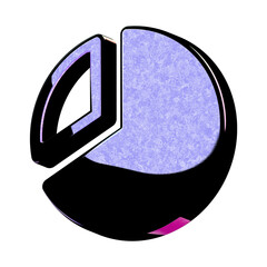 A stunning 3D icon with an elegant space texture,  perfect for adding sophistication to any project