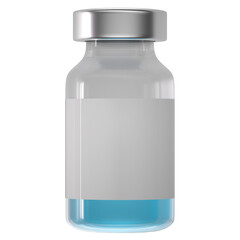 Ampoule Vaccine liquid blue front view