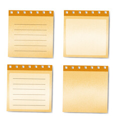 Sparkling  Yellow Notepad Illustrations Set