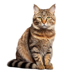 Fototapeta premium cat looking isolated on white
