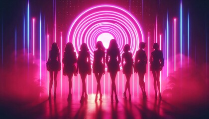 Kpop idols from South Korea, Kpop music group, Generative AI